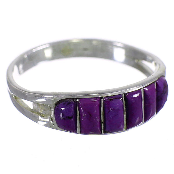 Sterling Silver Magenta Turquoise Jewelry Ring Size 6 FX92247